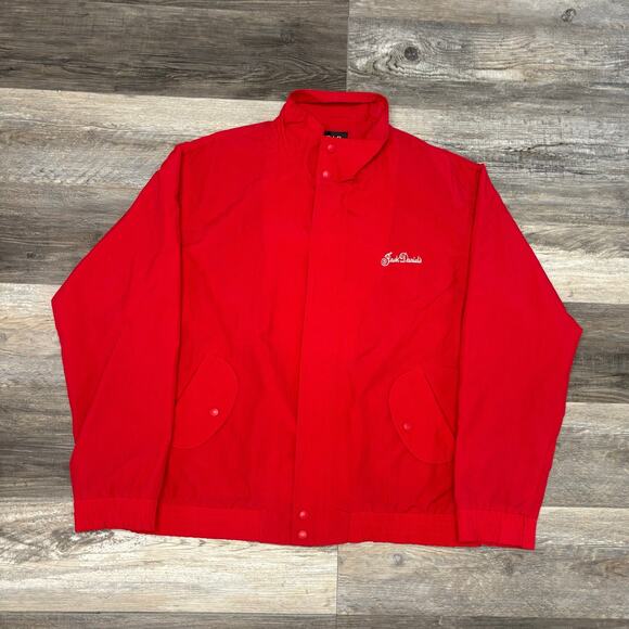 Vintage‎ 90sJack Daniels Gear Red Mens Large Nylon Waterproof Windbreaker Jacket - Picture 2 of 11